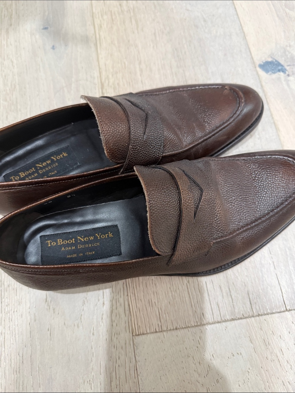 To Boot New York Brown Leather Penny Loafers